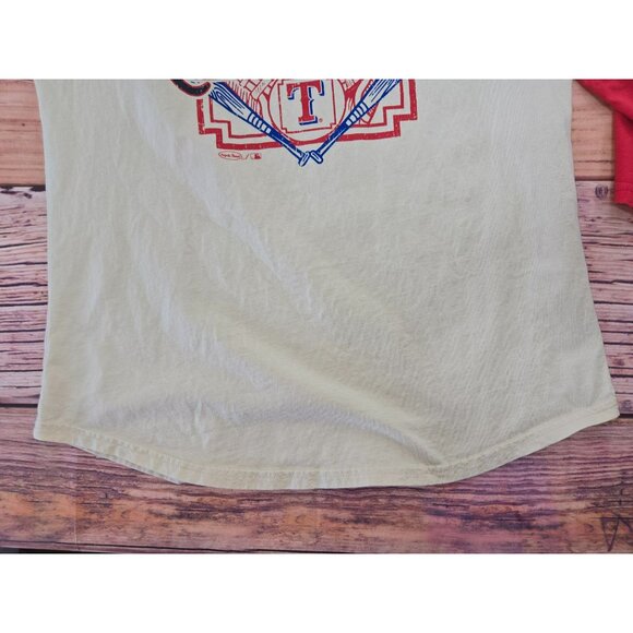 Texas Rangers Majestic Womens 2023 World Series Champions Raglan T-Shirt Large - Picture 7 of 8